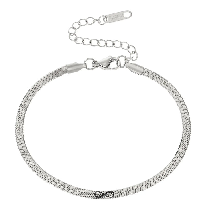 Couple Snake Chain Infinity Bracelet Set (Pack of 2)