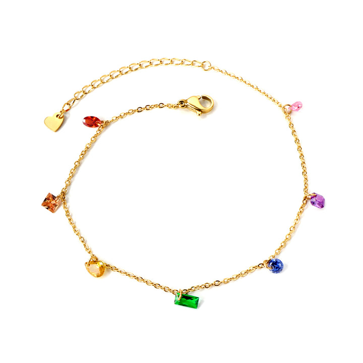 Asymmetric Crystal Anklet