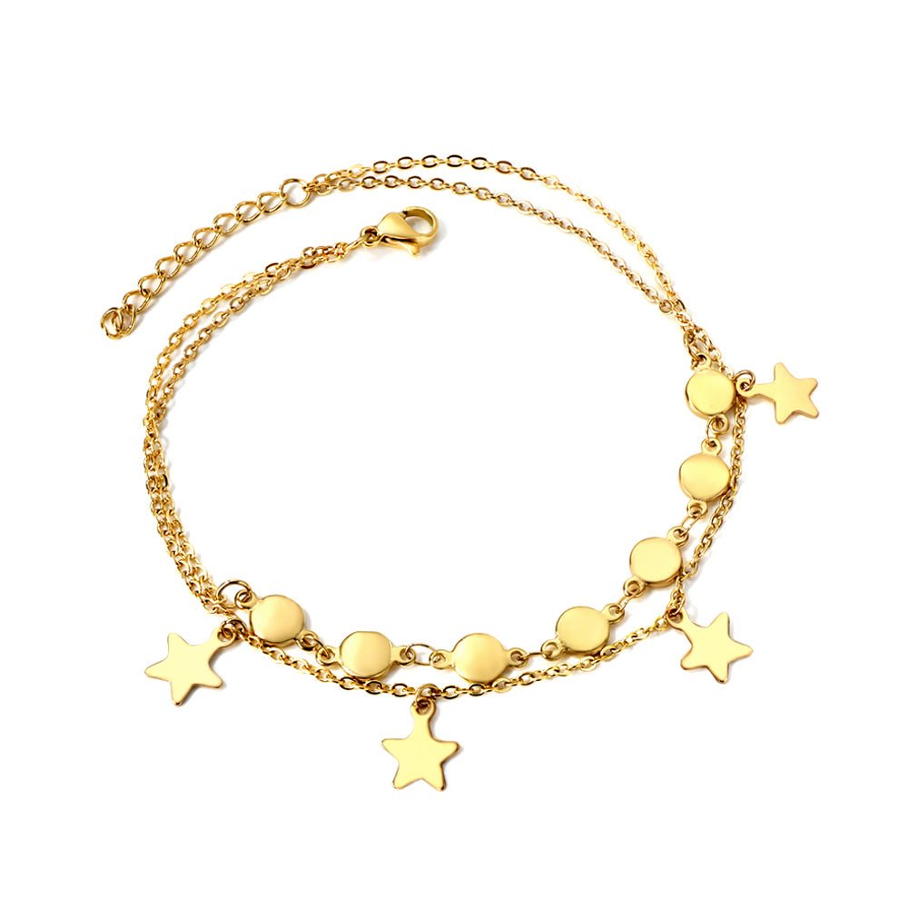 Coin Star Charm Anklet