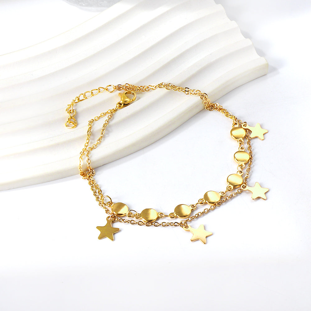 Coin Star Charm Anklet