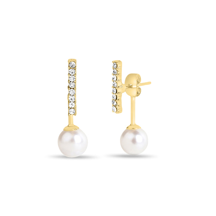Pearl Bar Drop Studs