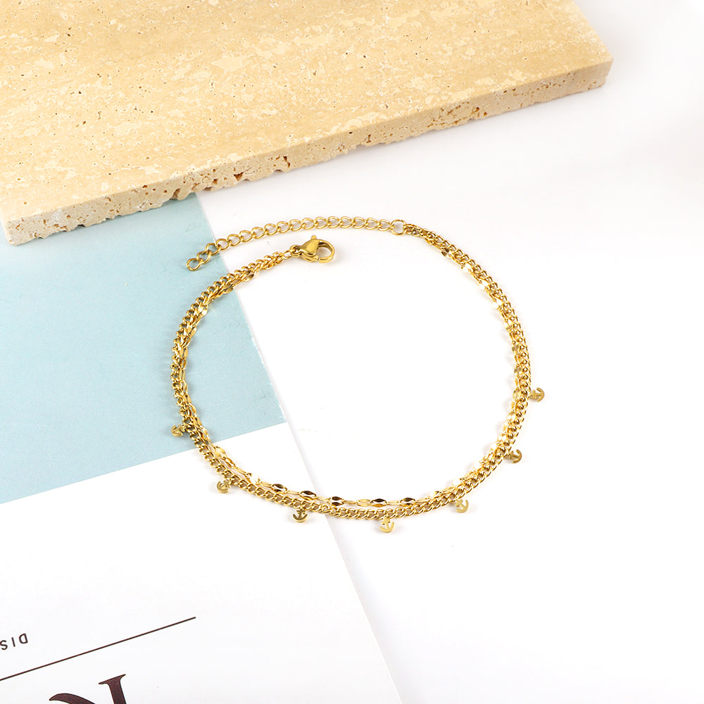 Dainty Anchor Trail Anklet
