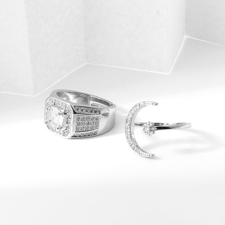 Moon & Titan Couple Rings