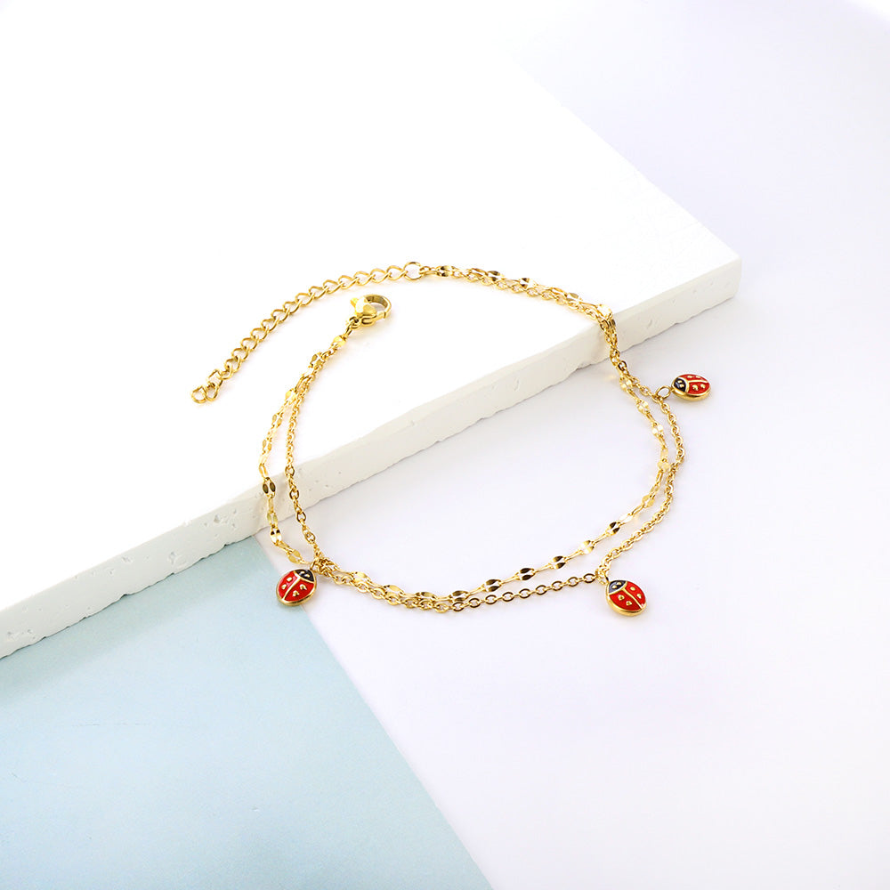 Lady Bug Anklet