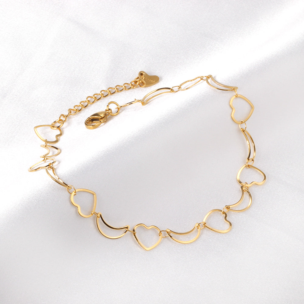 Heart Moon Chain Anklet