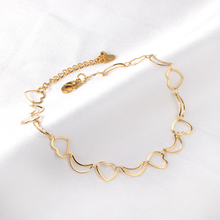 Heart Moon Chain Anklet