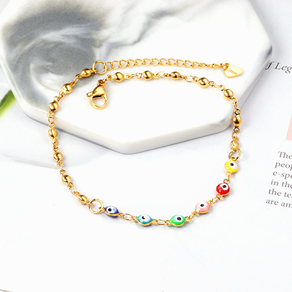 Rainbow Evil Eye Anklet