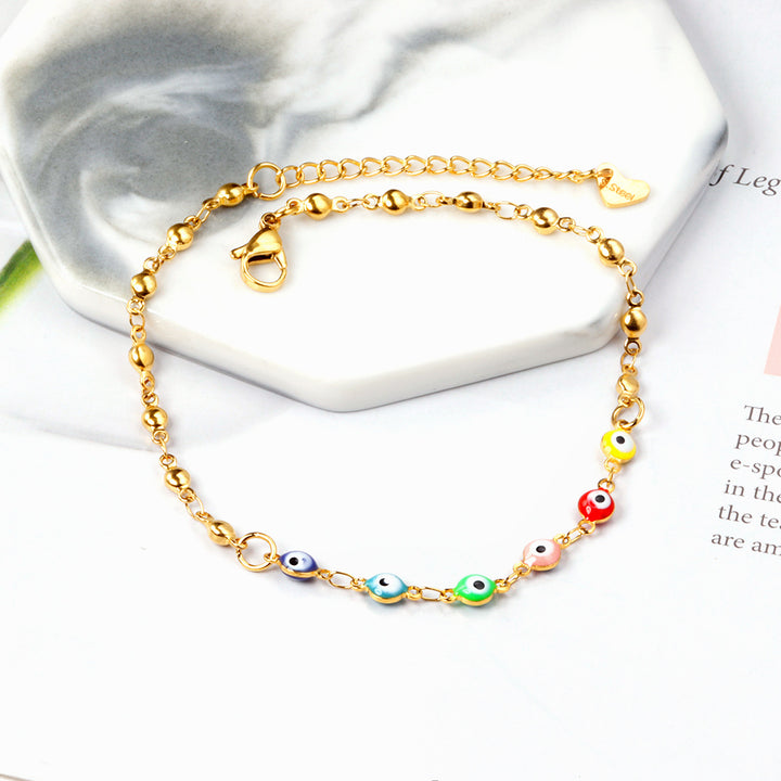 Rainbow Evil Eye Anklet