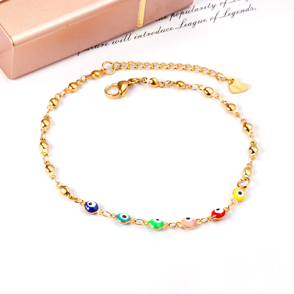 Rainbow Evil Eye Anklet