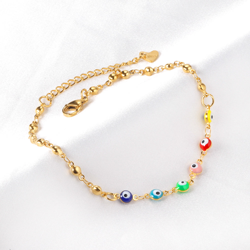Rainbow Evil Eye Anklet