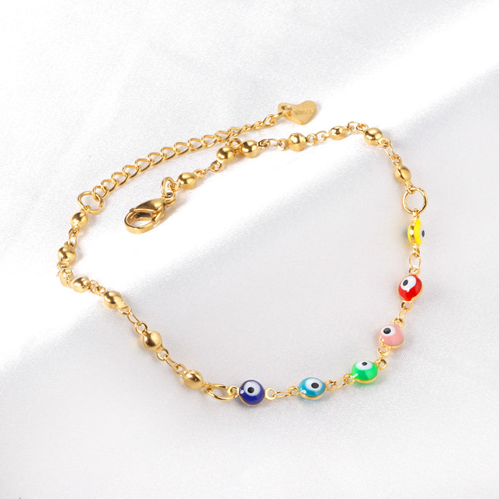 Rainbow Evil Eye Anklet