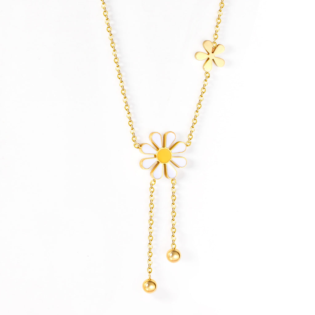 Daisy Drop Charm Necklace