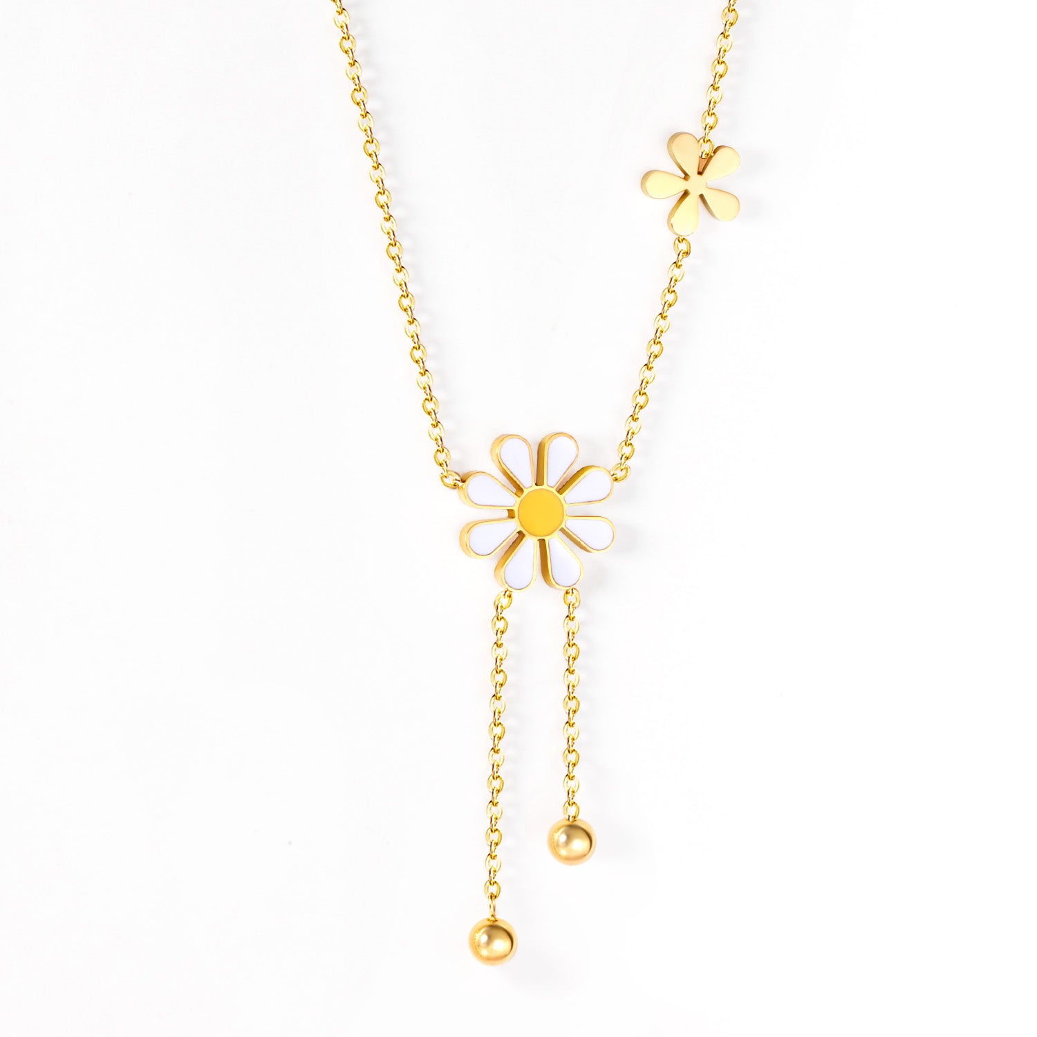 Daisy Drop Charm Necklace