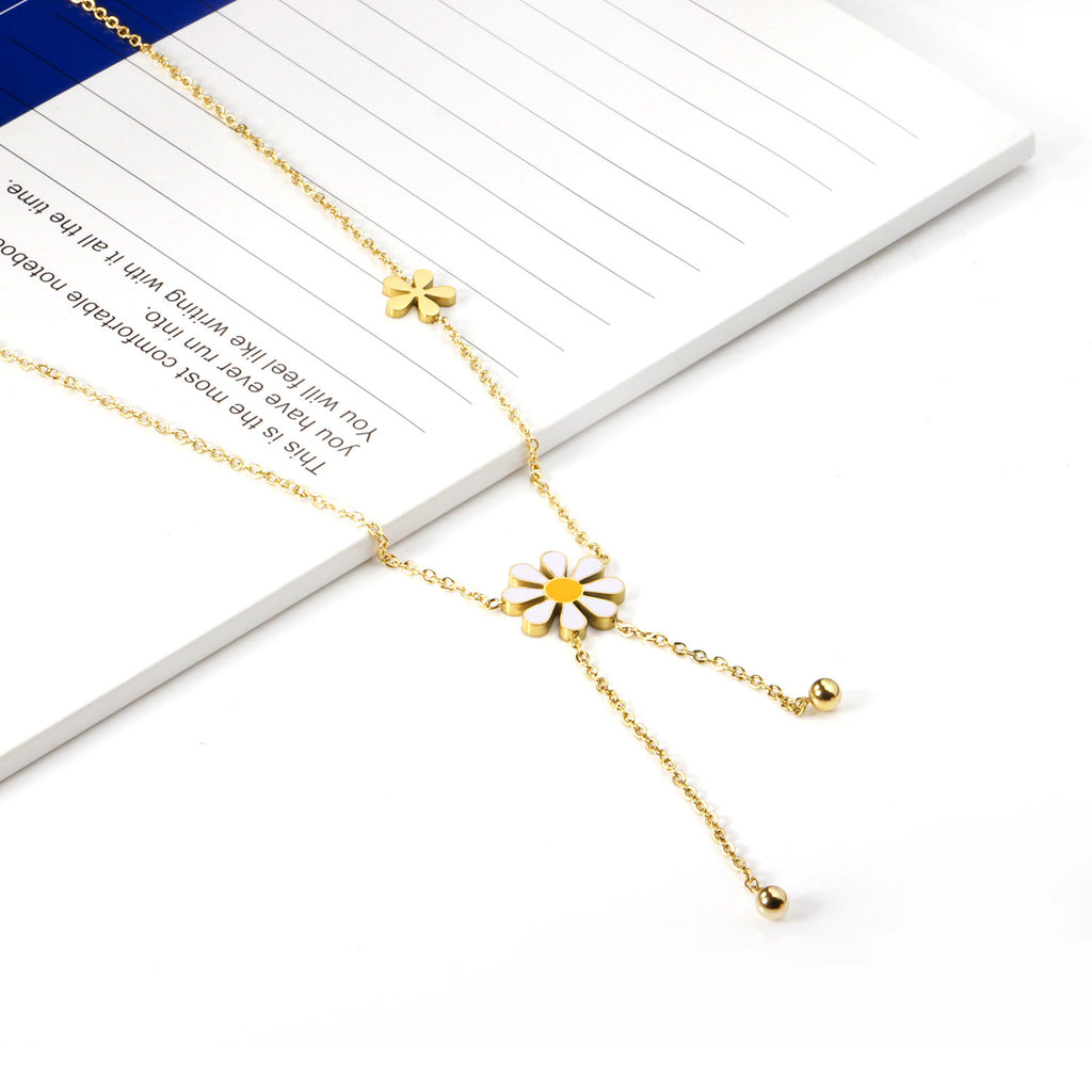 Daisy Drop Charm Necklace