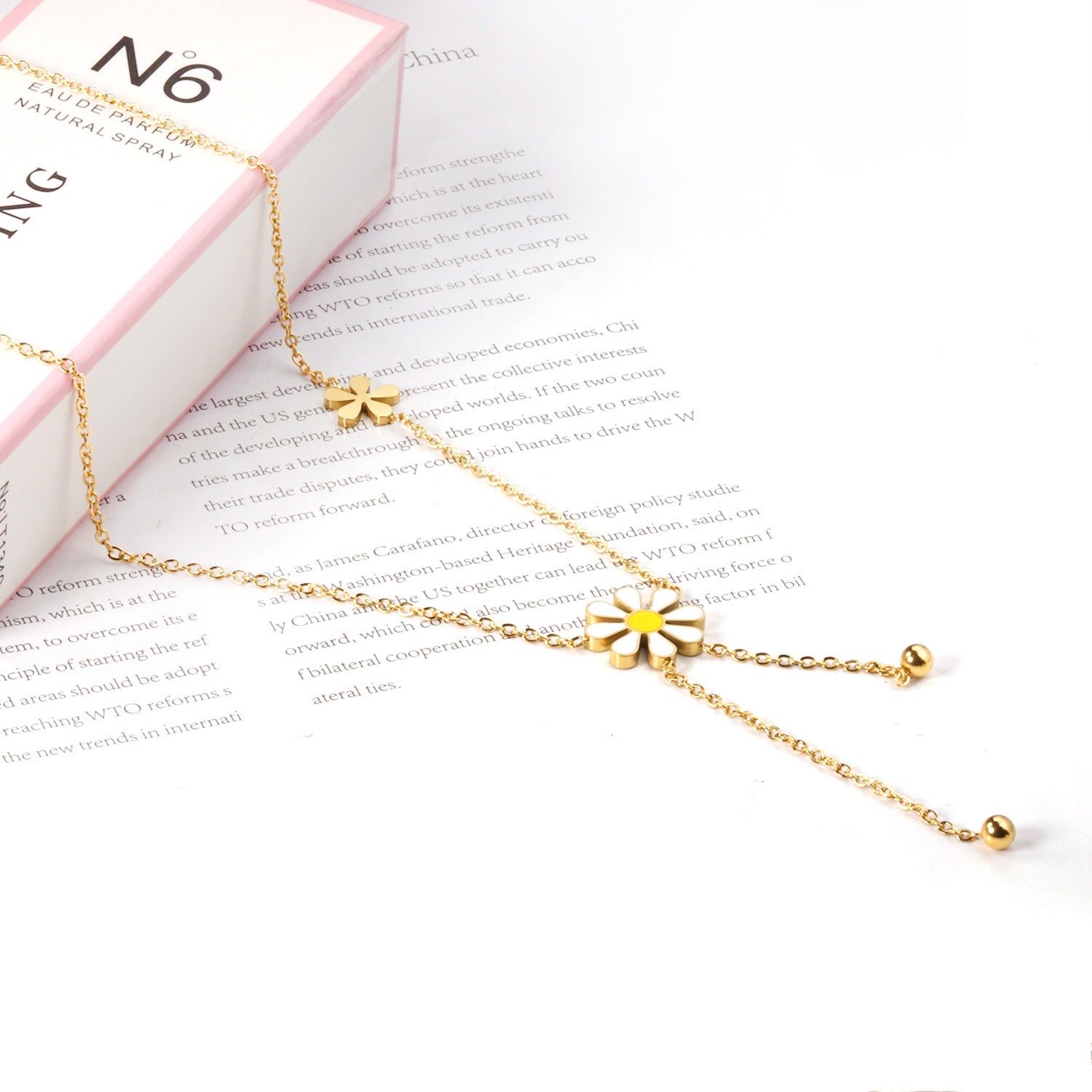 Daisy Drop Charm Necklace