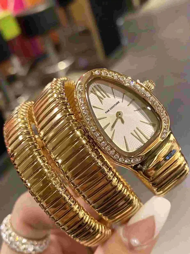 Serpenti Quartz Wrist Watch | White and Gold