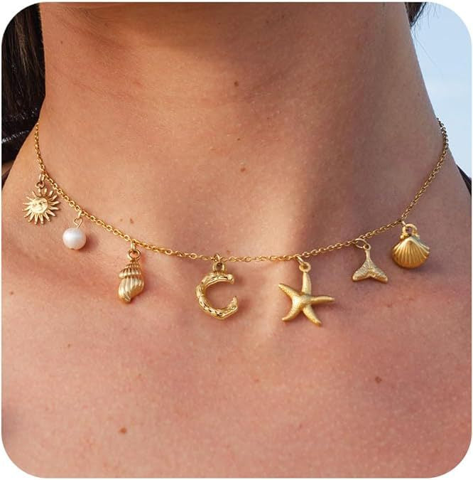 Beach Babe Name Charm Necklace