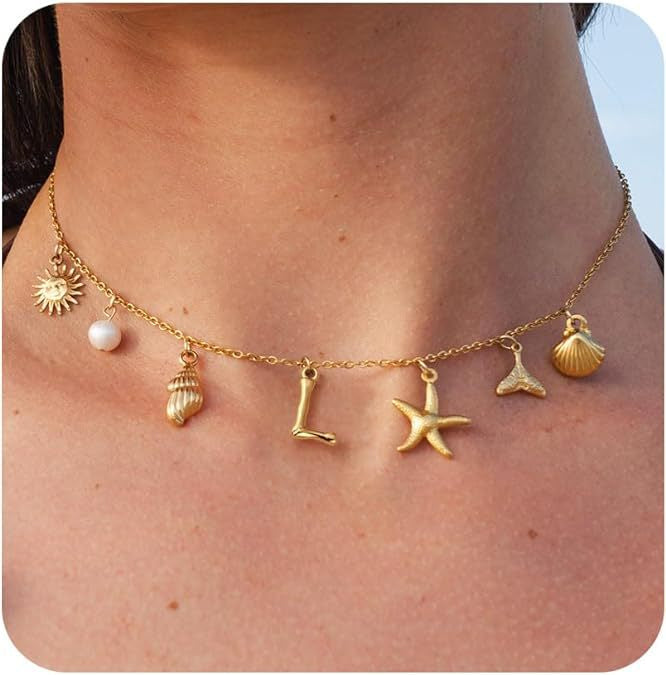 Beach Babe Name Charm Necklace