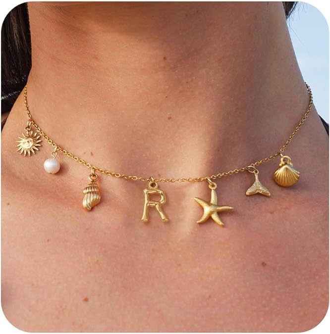 Beach Babe Name Charm Necklace