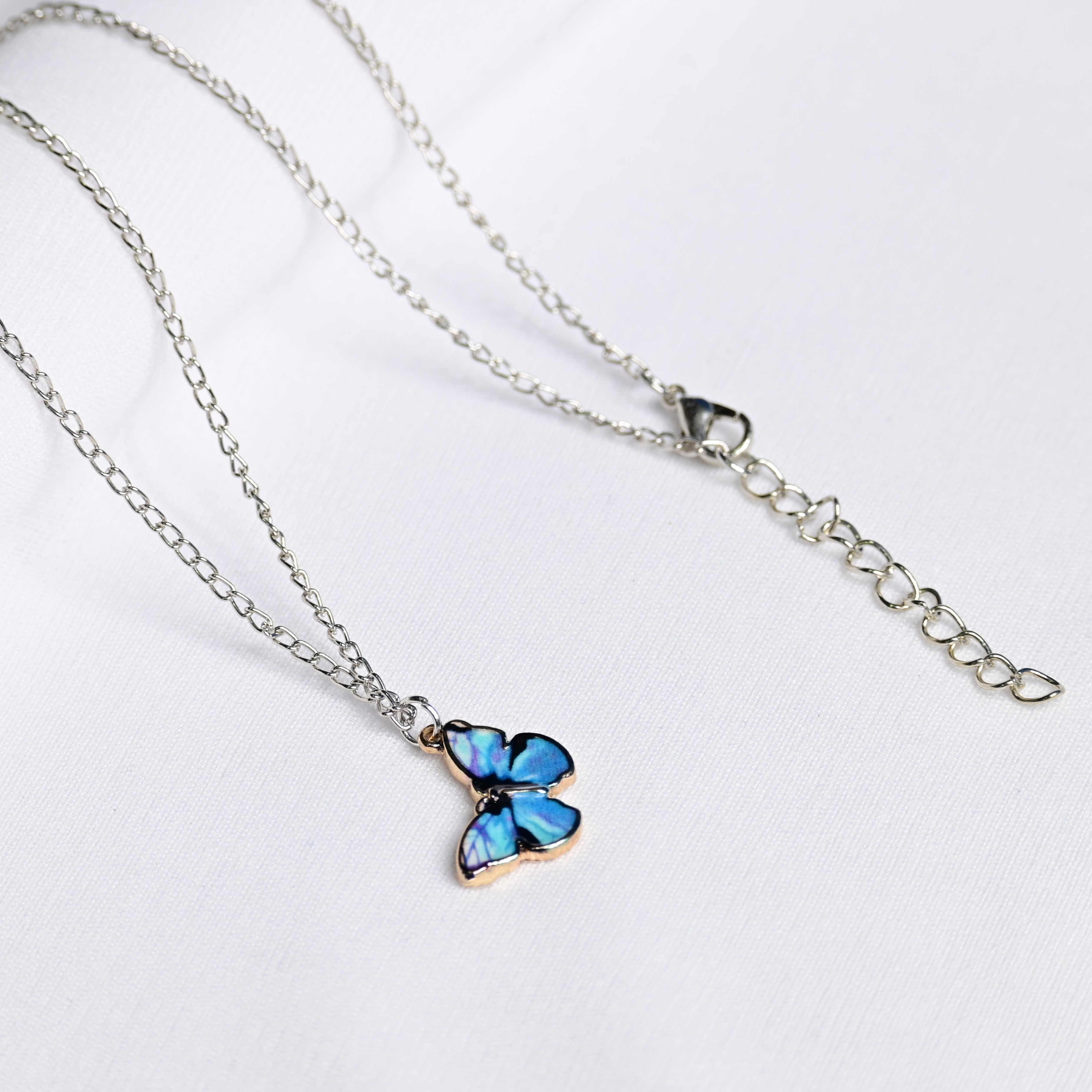 Enamel Blue Butterfly Pendant - Fab Couture