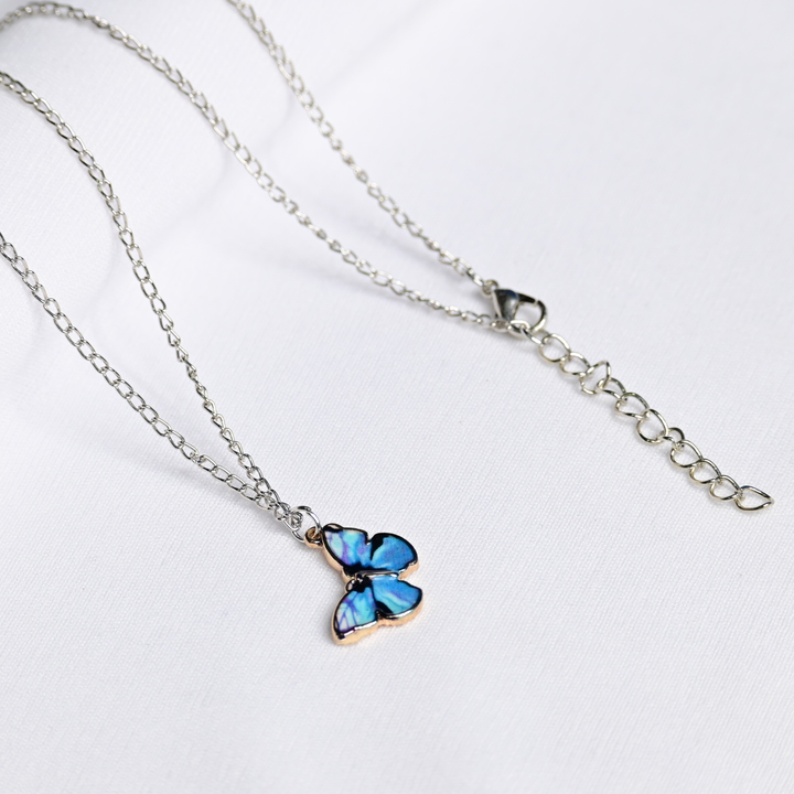 Enamel Blue Butterfly Pendant - Fab Couture