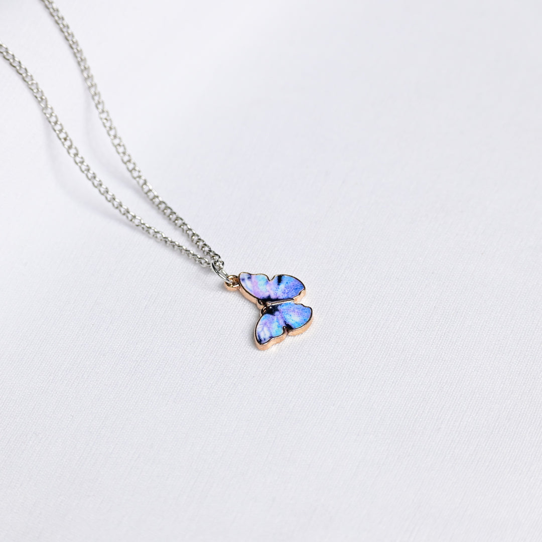 Lilac Butterfly Pendant - Fab Couture