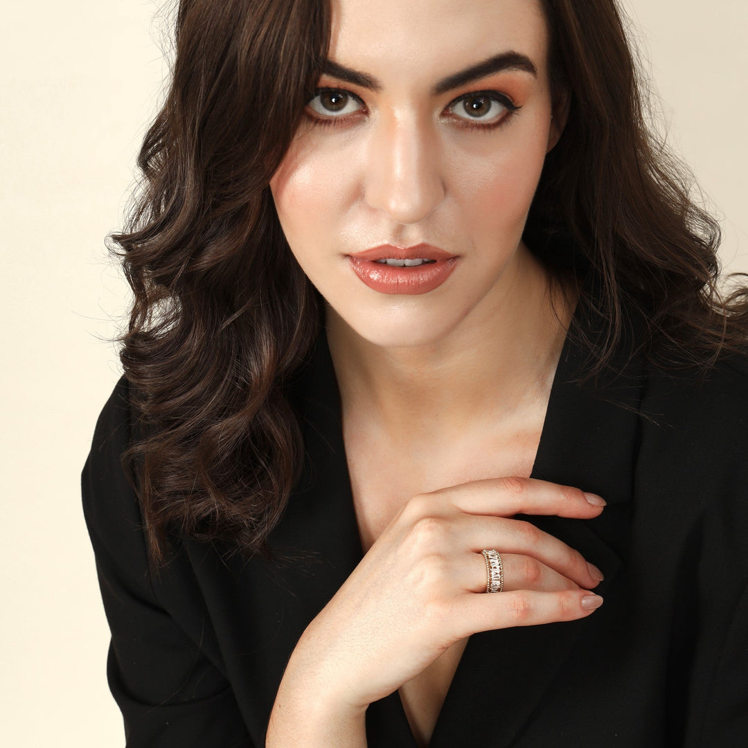 Asymmetric Zircon Ring - Fab Couture