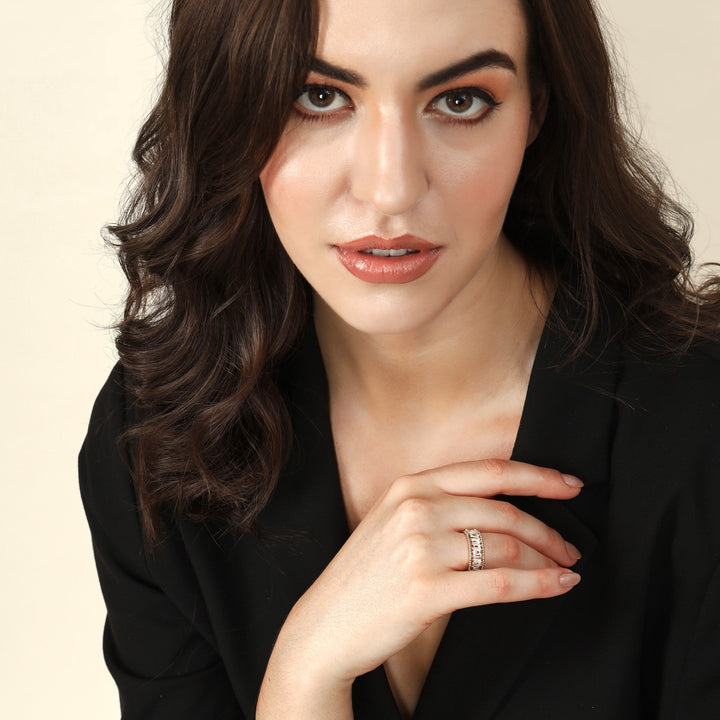 Asymmetric Zircon Ring - Fab Couture
