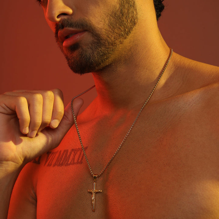 Crucifix Pendant (Gold) - Fab Couture