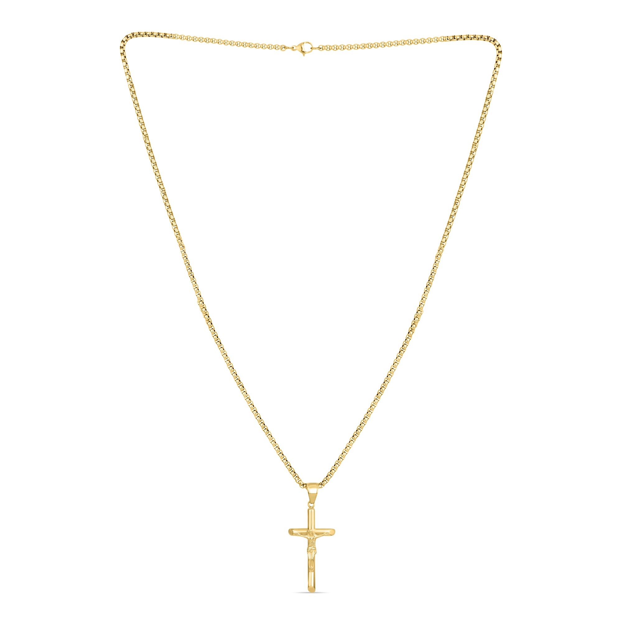 Crucifix Pendant (Gold) - Fab Couture