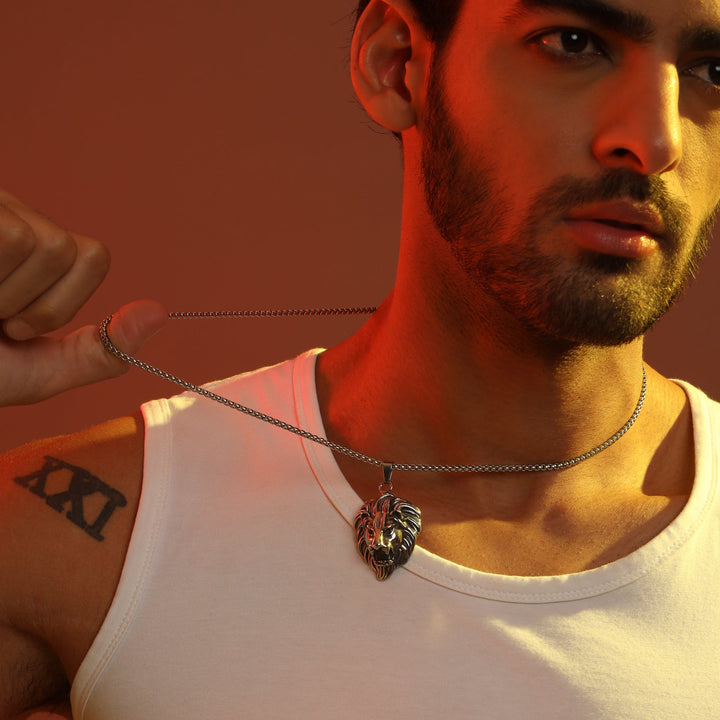 Lion Heart Pendant (Silver) - Fab Couture