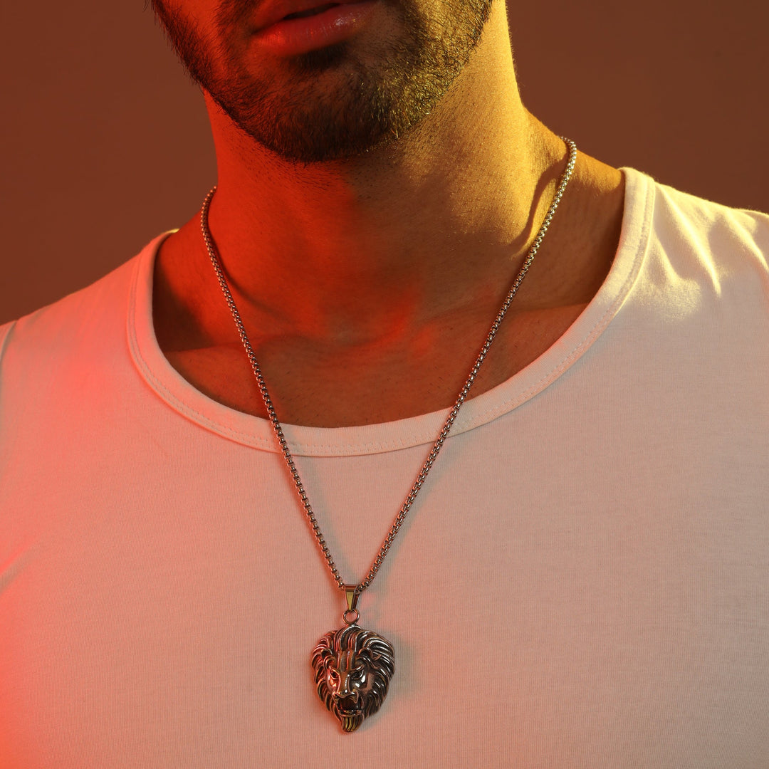 Lion Heart Pendant (Silver) - Fab Couture