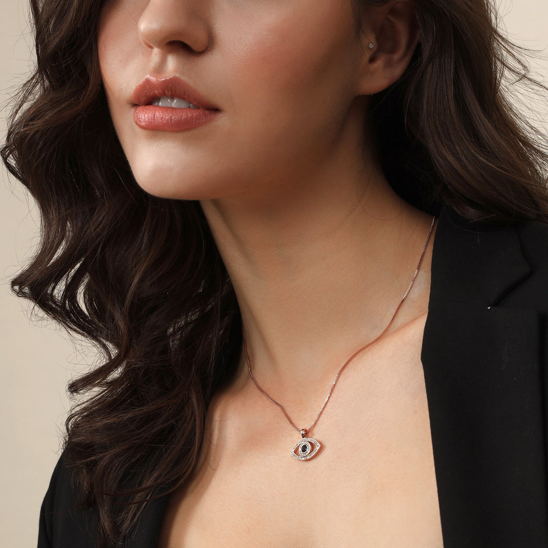 Sapphire Evil Eye Pendant - Fab Couture